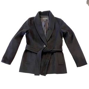 Ann Taylor Wool Blend Belted Blazer Peacoat Jacket